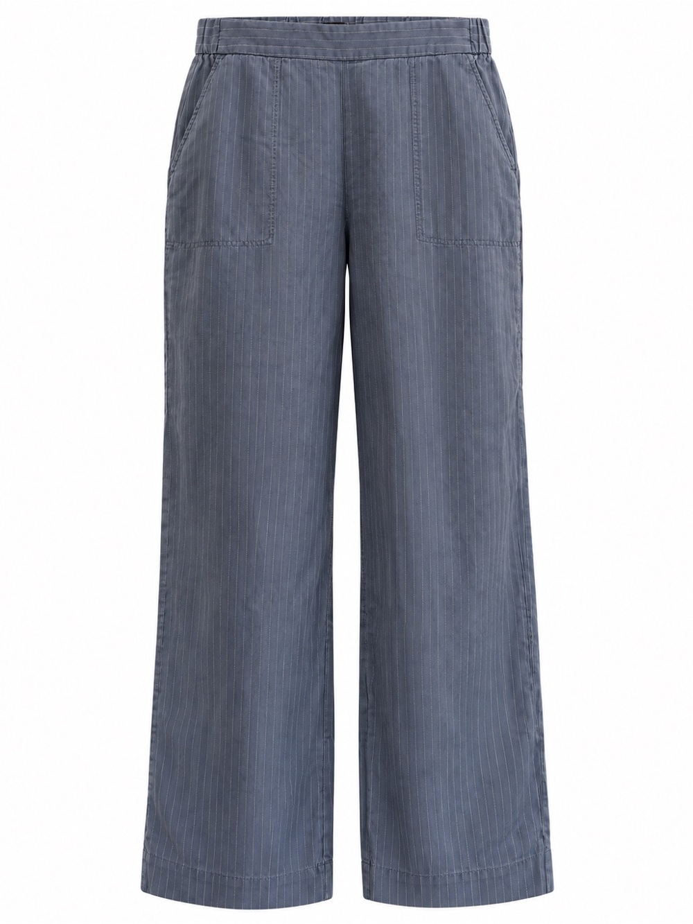 Banana Republic Wide-Leg TENCEL Linen Pull-On Pants Blue Stripe L